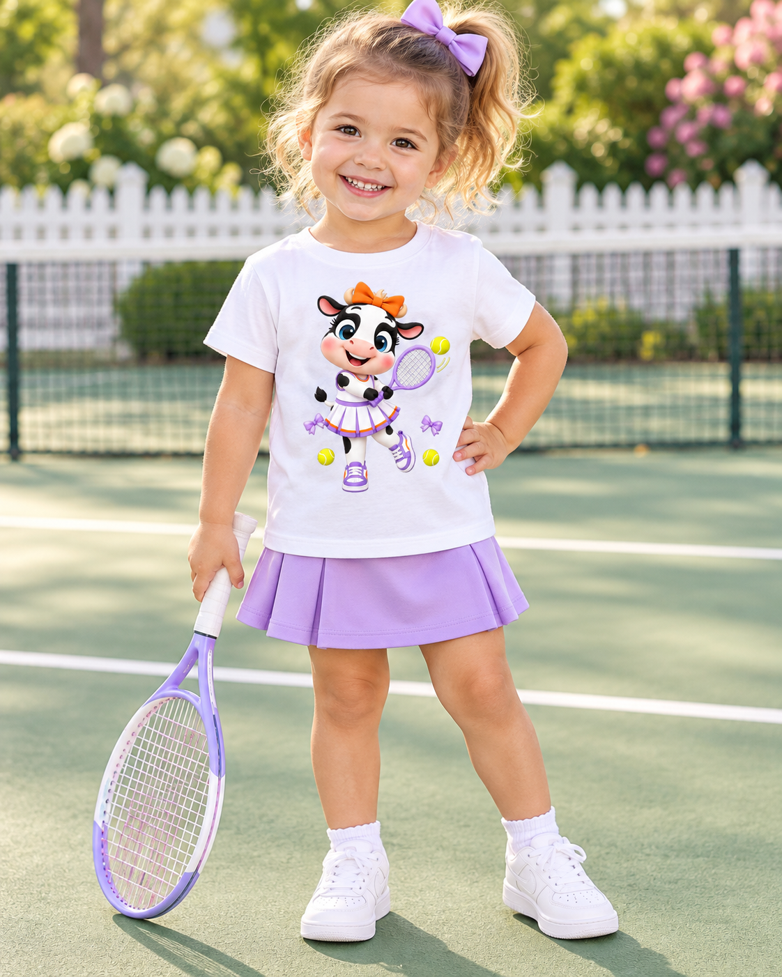 Camiseta de Tenis para Niña, La Vaquita, Regalo de Cumpleaños Pequeña Tenista 1 Sunny la Sombrilla Amarilla