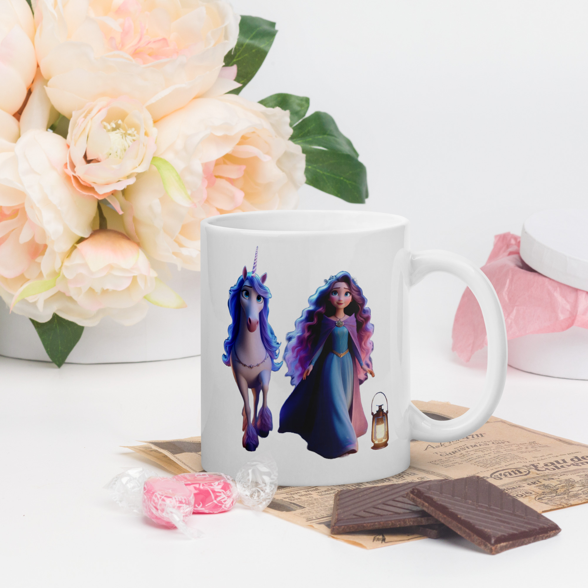 Taza blanca brillante 1 Taza blanca brillante