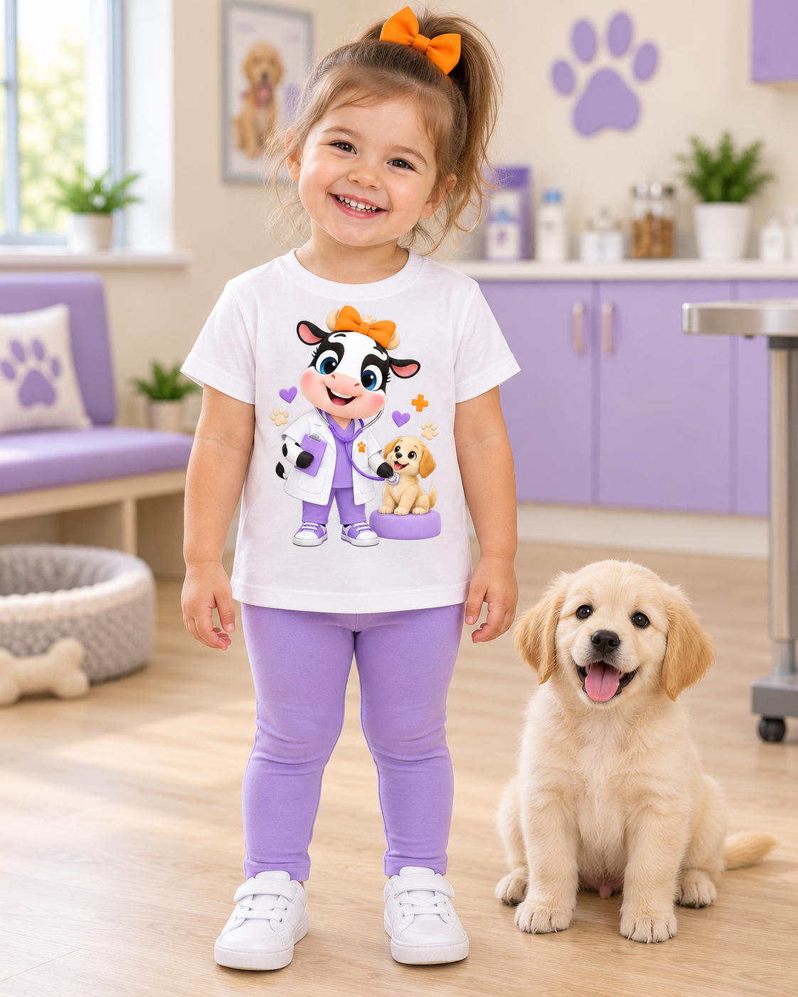 Camiseta Futura Veterinaria para Niña, La Vaquita, Doctora de Animales, Regalo Día de Profesiones 1 Sunny la Sombrilla Amarilla