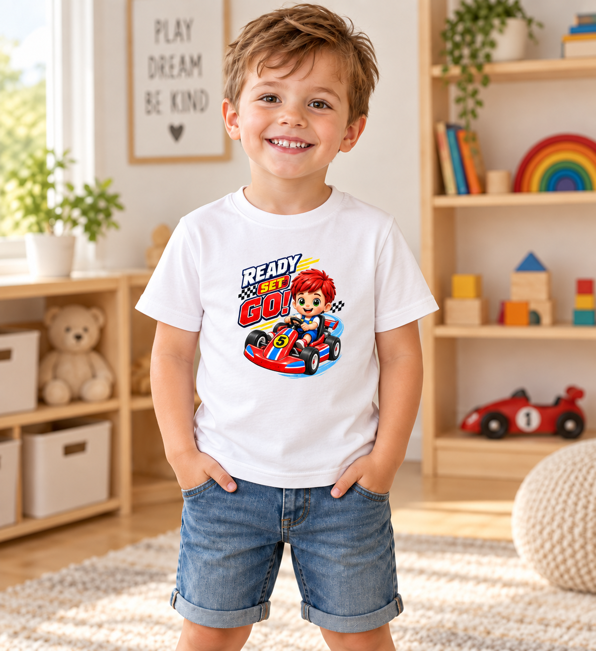Camiseta de Cumpleaños para Niño de 2 Años, Auto de Carreras, Kiko, Outfit de Fiesta 1 Sunny la Sombrilla Amarilla
