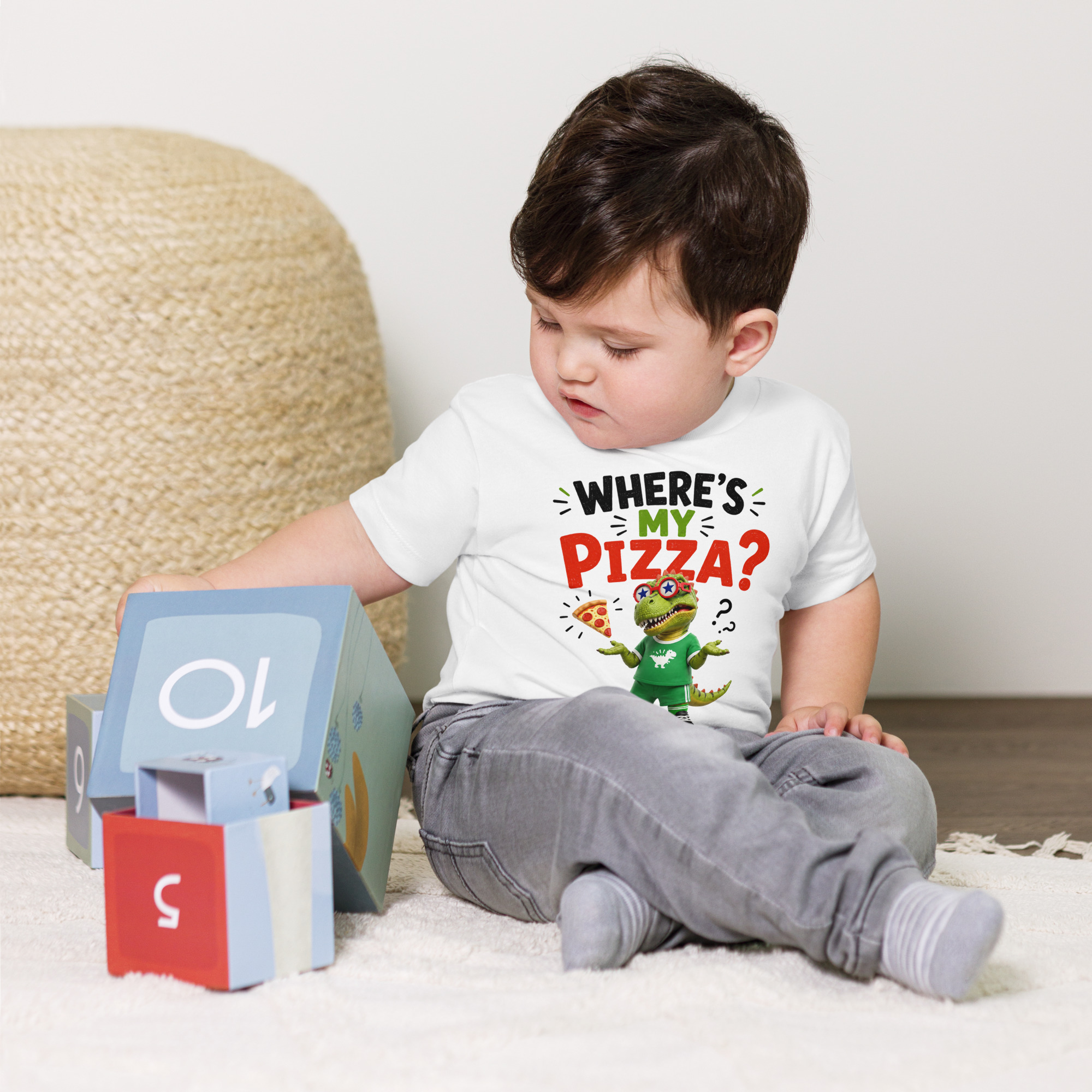 Camiseta dino WHERE’S MY PIZZA? 1 Camiseta dino WHERE’S MY PIZZA?