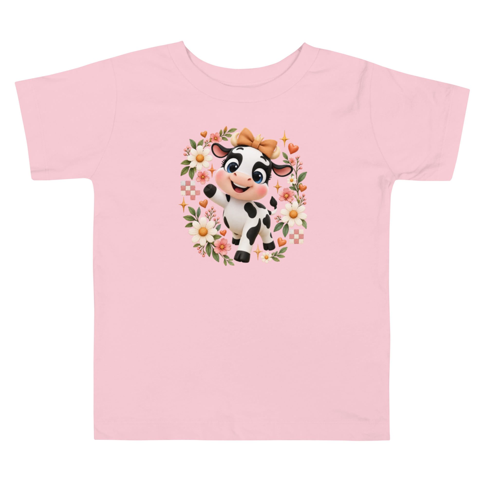 Camiseta para Niña, La Vaquita, Estilo Floral Coquette, Granja 4 Camiseta para Niña, La Vaquita, Estilo Floral Coquette, Granja - Imagen 4