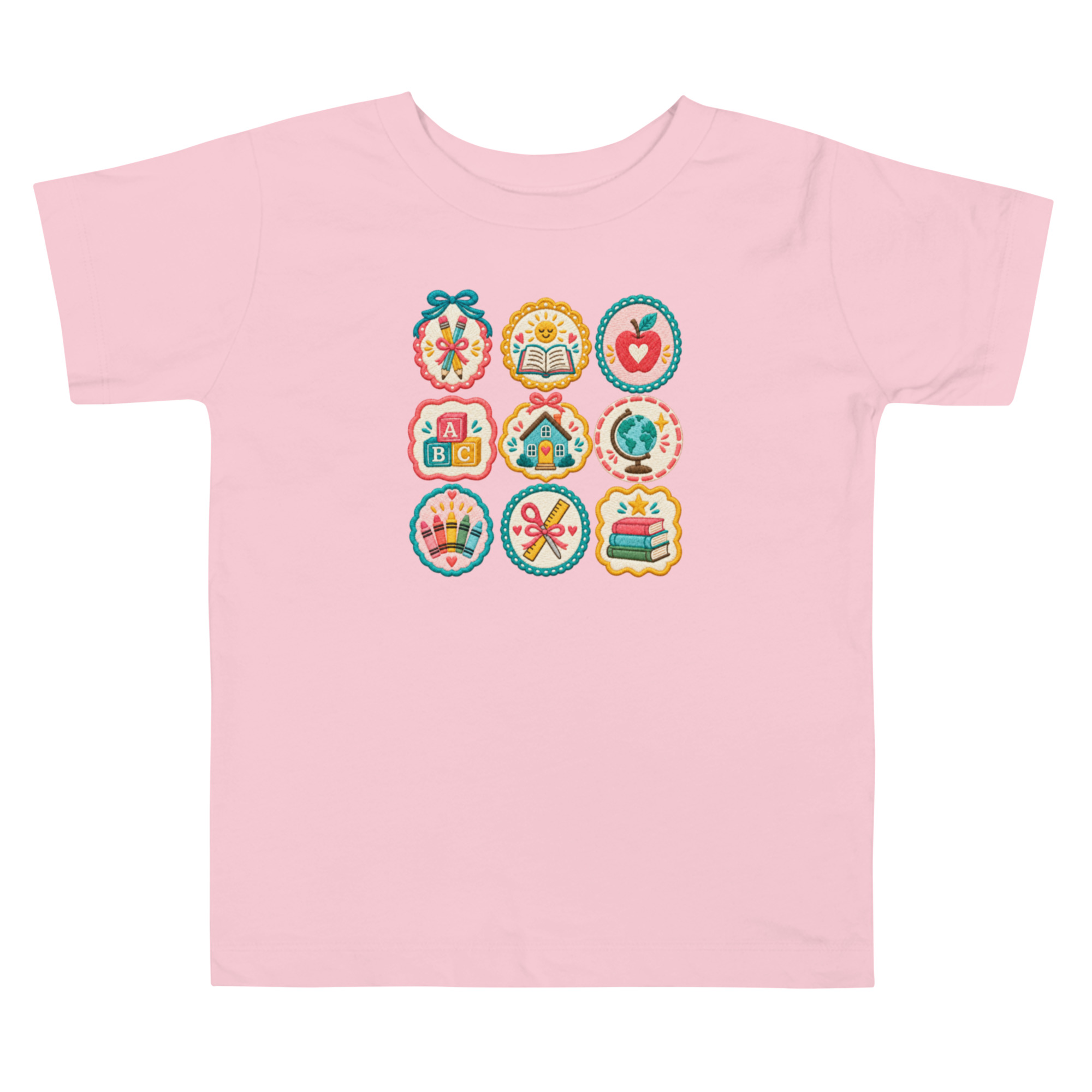 Camiseta Homeschool para Niña, Diseño con Efecto Bordado, Tallas 2T–5T 3 Camiseta Homeschool para Niña, Diseño con Efecto Bordado, Tallas 2T–5T - Imagen 3