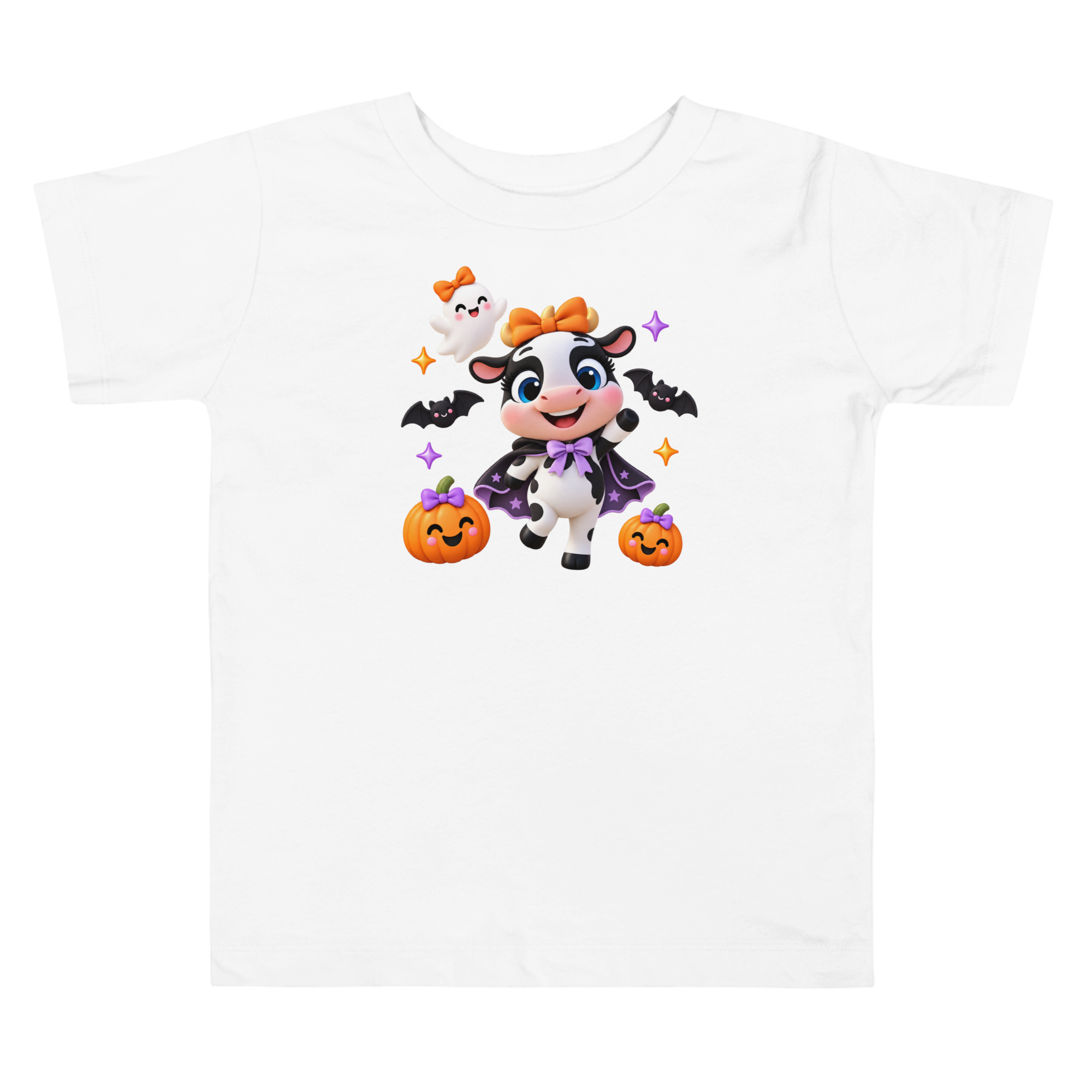 Camiseta de Halloween para Niña, La Vaquita Bruja, Estilo Granja 2 Camiseta de Halloween para Niña, La Vaquita Bruja, Estilo Granja - Imagen 2