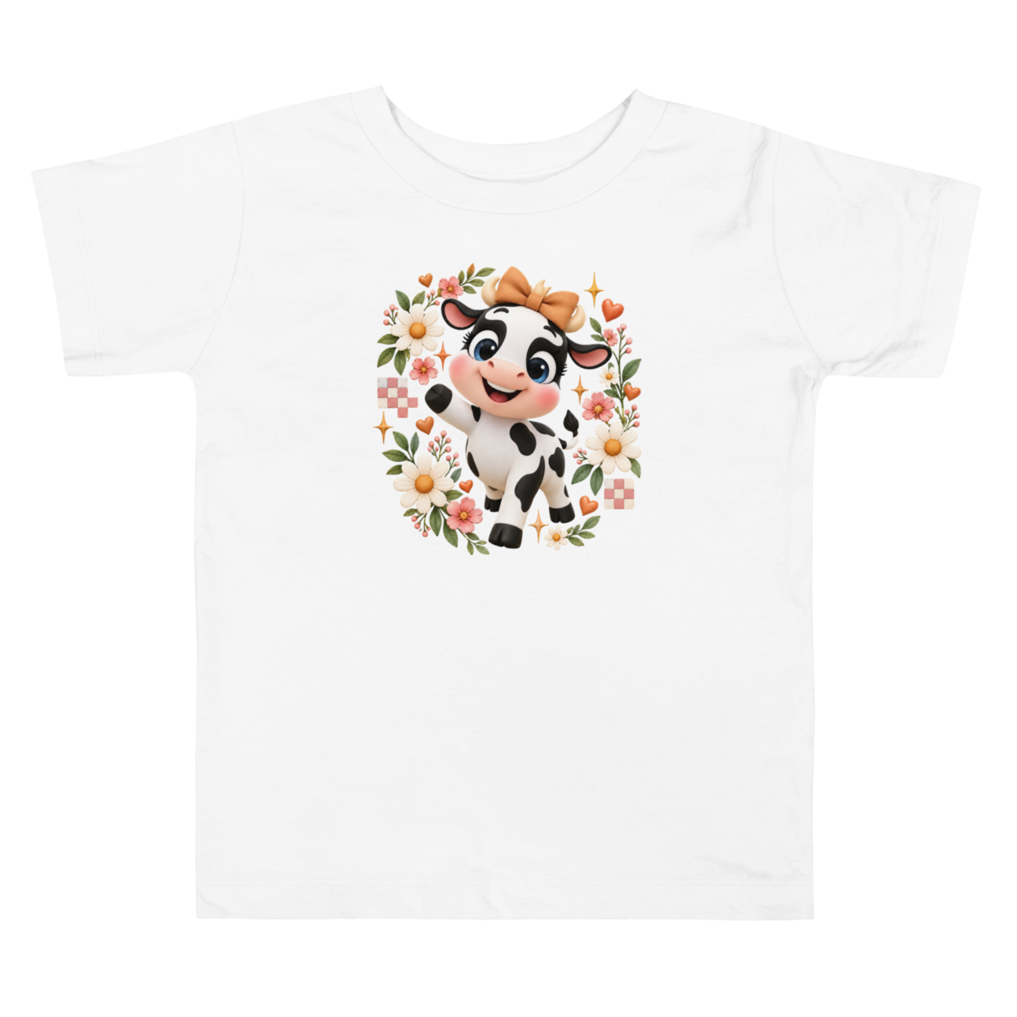 Camiseta para Niña, La Vaquita, Estilo Floral Coquette, Granja 2 Camiseta para Niña, La Vaquita, Estilo Floral Coquette, Granja - Imagen 2