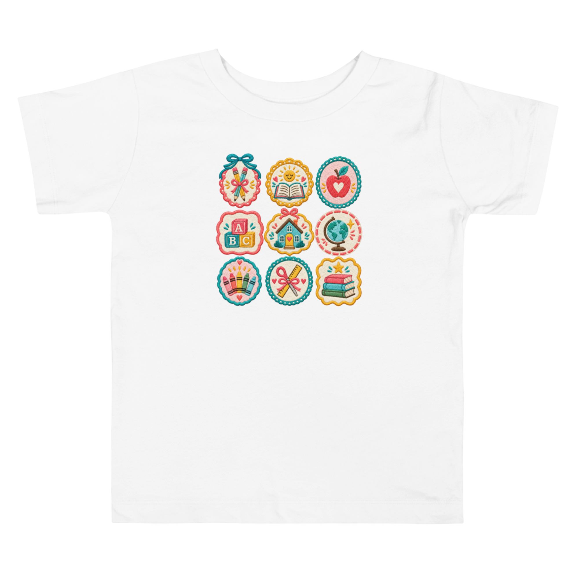 Camiseta Homeschool para Niña, Diseño con Efecto Bordado, Tallas 2T–5T 4 Camiseta Homeschool para Niña, Diseño con Efecto Bordado, Tallas 2T–5T - Imagen 4
