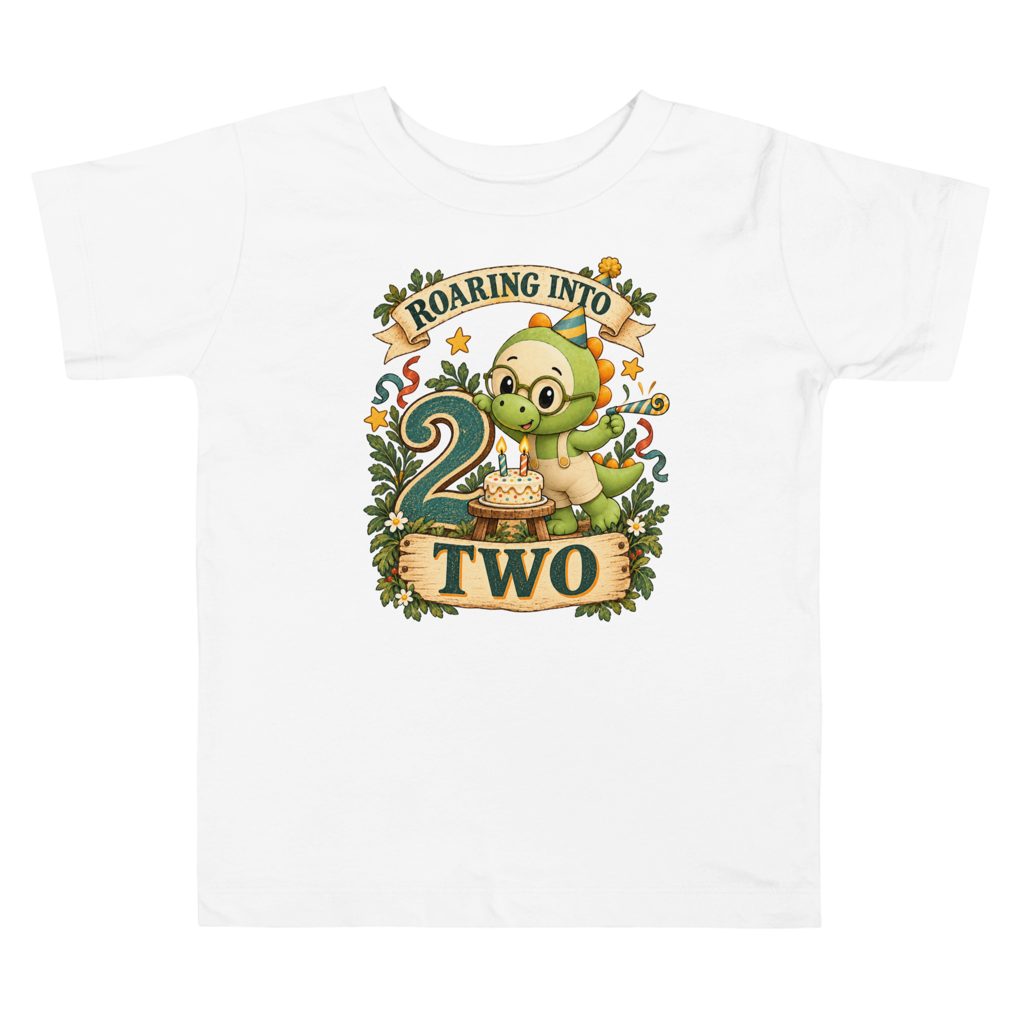 Camiseta de Cumpleaños para Niño de 2 Años, Roco el Dinosaurio, Diseño Vintage, Talla 2T 2 Camiseta de Cumpleaños para Niño de 2 Años, Roco el Dinosaurio, Diseño Vintage, Talla 2T - Imagen 2